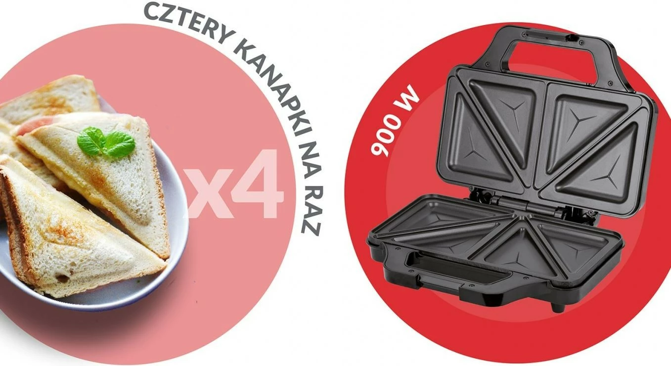 Tostier për sanduiçe MPM MOP-45M, 900W, i zi/argjendtë