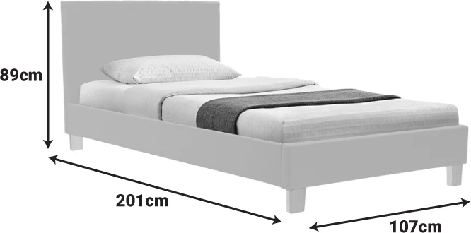 Krevat Nevil, stof antracit, këmbë druri natyrale, 100x200cm