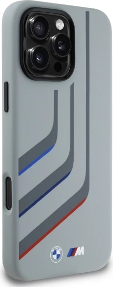 Mbështjellës BMW Silicone Turning Lines MagSafe për iPhone 16 Pro Max, Gri