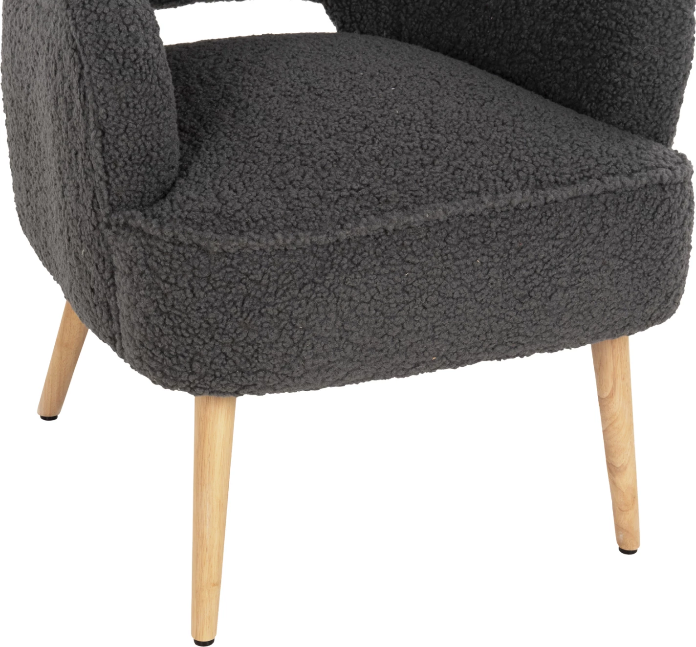 Fotelje MYLIE FH8394.21, pëlhurë boucle gri, 66x75x93H cm