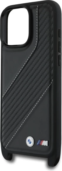 Mbështjellës BMW M Edition Carbon Stripe & Strap për iPhone 16 Pro Max, i zi