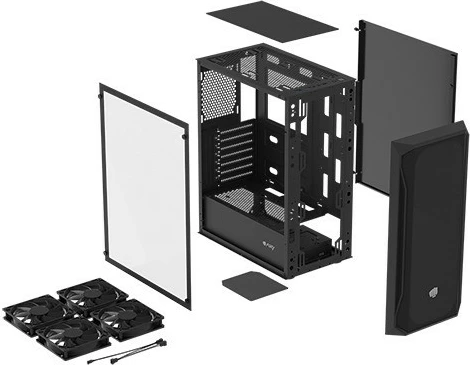 Kasë Natec Fury Shobo SH4F, Midi Tower, xham i temperuar, e zezë