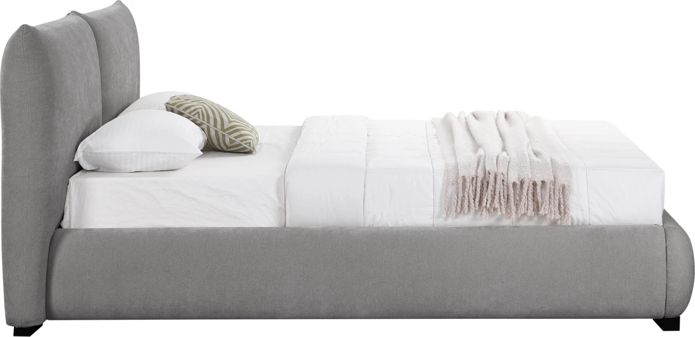Krevat dopio me hapësirë për depo, stof leshi artificial, gri, NUVIA CD728.01, dyshek 160x200cm