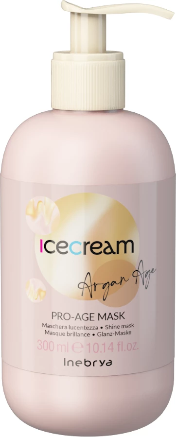 Maskë për flokë për femra Inebrya Ice Cream Argan Age Shine-Enhancing Mask, 300ml