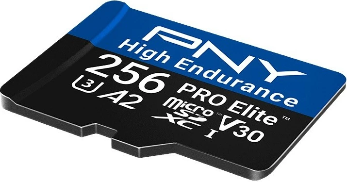Kartelë memorie microSD PNY PRO Elite High Endurance 256GB, SDXC, UHS-I, U3, V30, A2, pa adapter