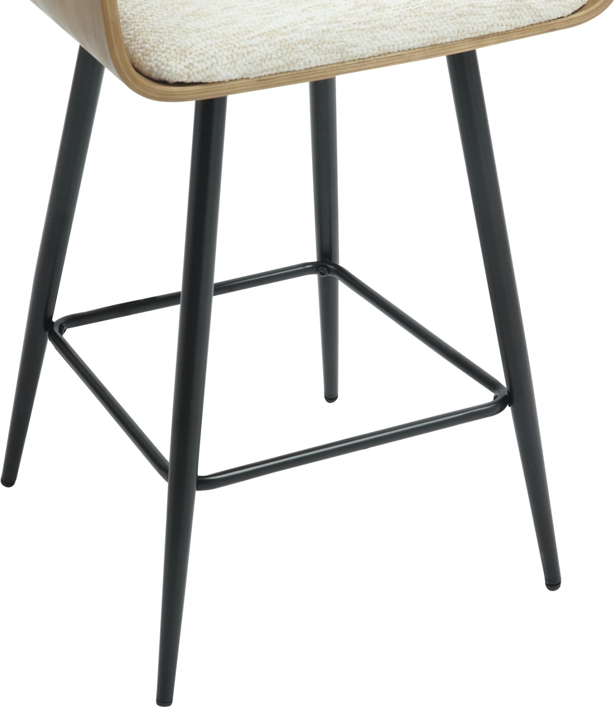 Karrige për bar, lartësi mesatare, CLIPP, FH9987.02, këmbë metali të zeza, pëlhurë ecru, 57.5x53x98H cm, set prej 2 copash