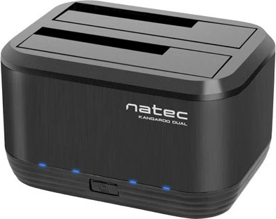 Stacion docking Natec Kangaroo Dual NSD-0955 për HDD/SSD 2.5''+3.5'', USB 3.0, i zi