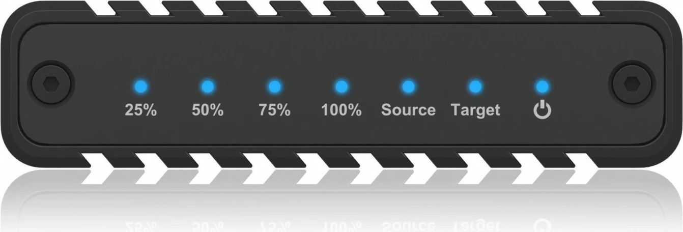 Kasë IcyBox IB-2817MCL-C31 për 2x NVMe SSD, funksion klonimi, e zezë
