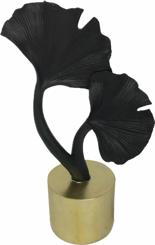 Dekor gjethe, ngjyrë ari e zezë, 15x8x26cm