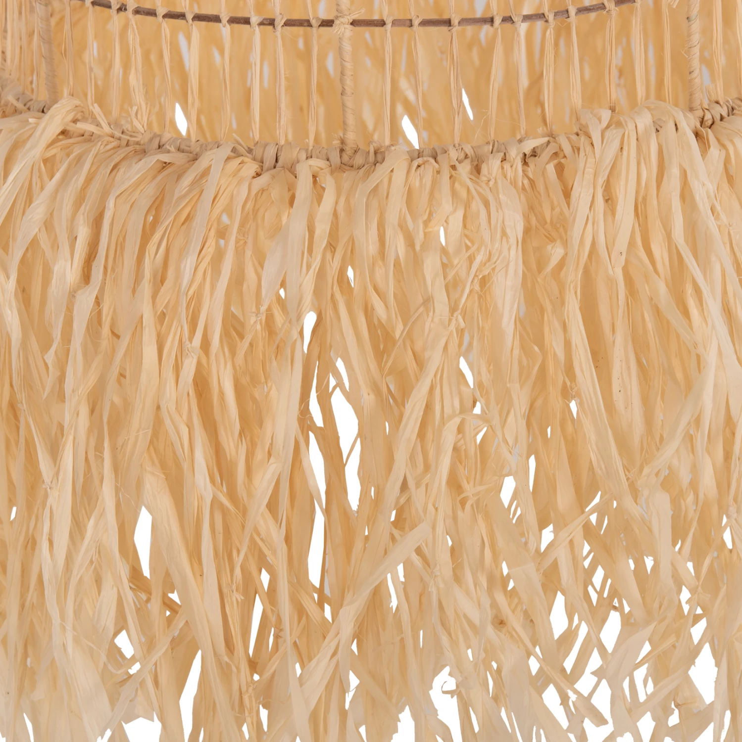 Llambë varëse tavani FH7890 fibra fletë palme ngjyrë natyrale Φ35x163Hcm