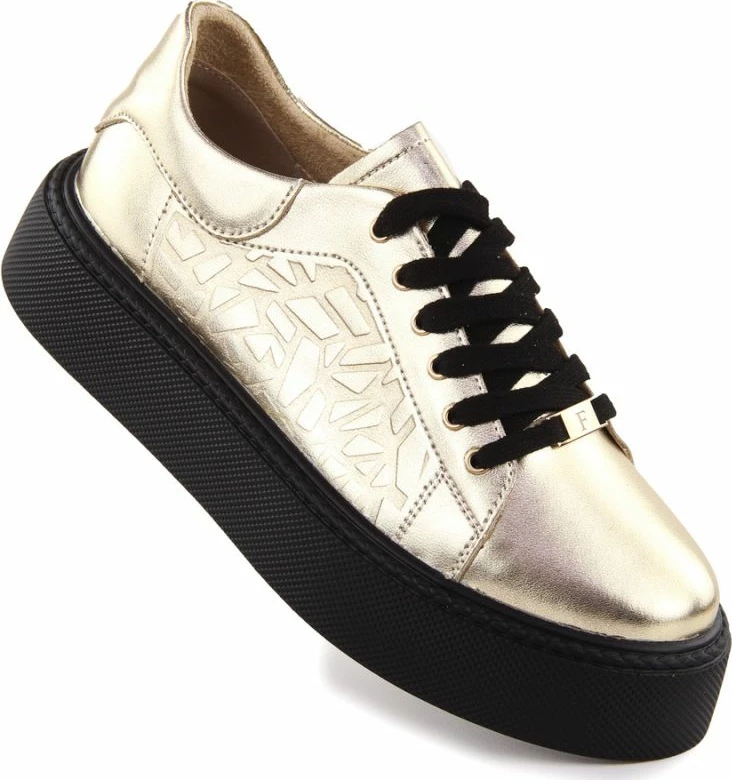 Këpucë platforme Filippo femra, të arta