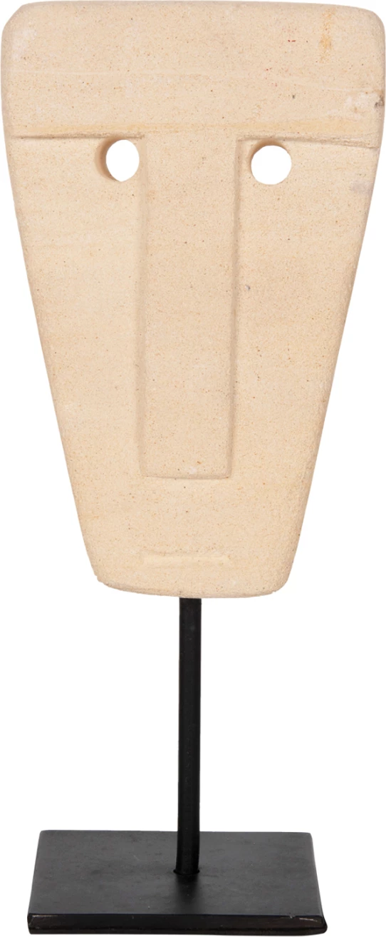 Dekor tavoline fytyrë, gur Paras, qëndrim metalik i zi, FH4312, 9x3x22 cm