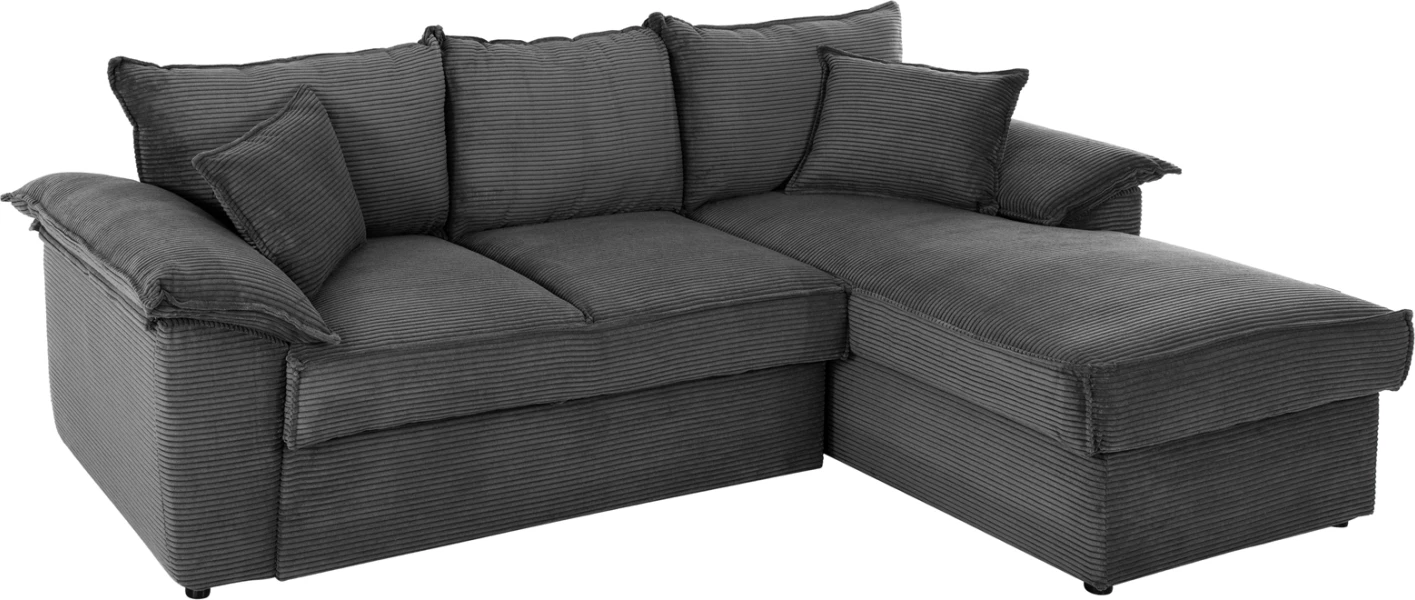 Kënd divan-shtrat me hapësirë ruajtëse ALDO FH3276.02R pëlhurë antracit 256x91-159x87Hcm