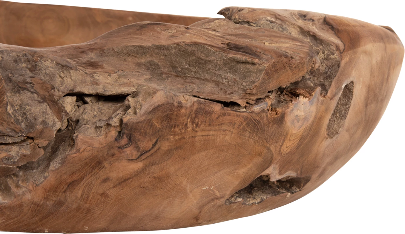 Enë dekorative për tavolinë YOKI FH9629 dru tik Φ50x16Hcm