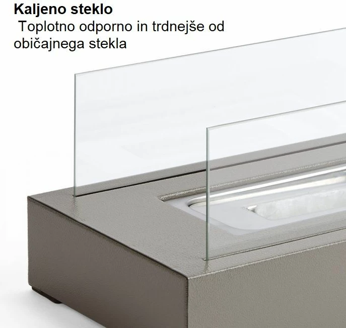 Oxhak tavoline me bioetanol VONHAUS Rectangular, 35 x 18 x 14.5 cm, beton gri