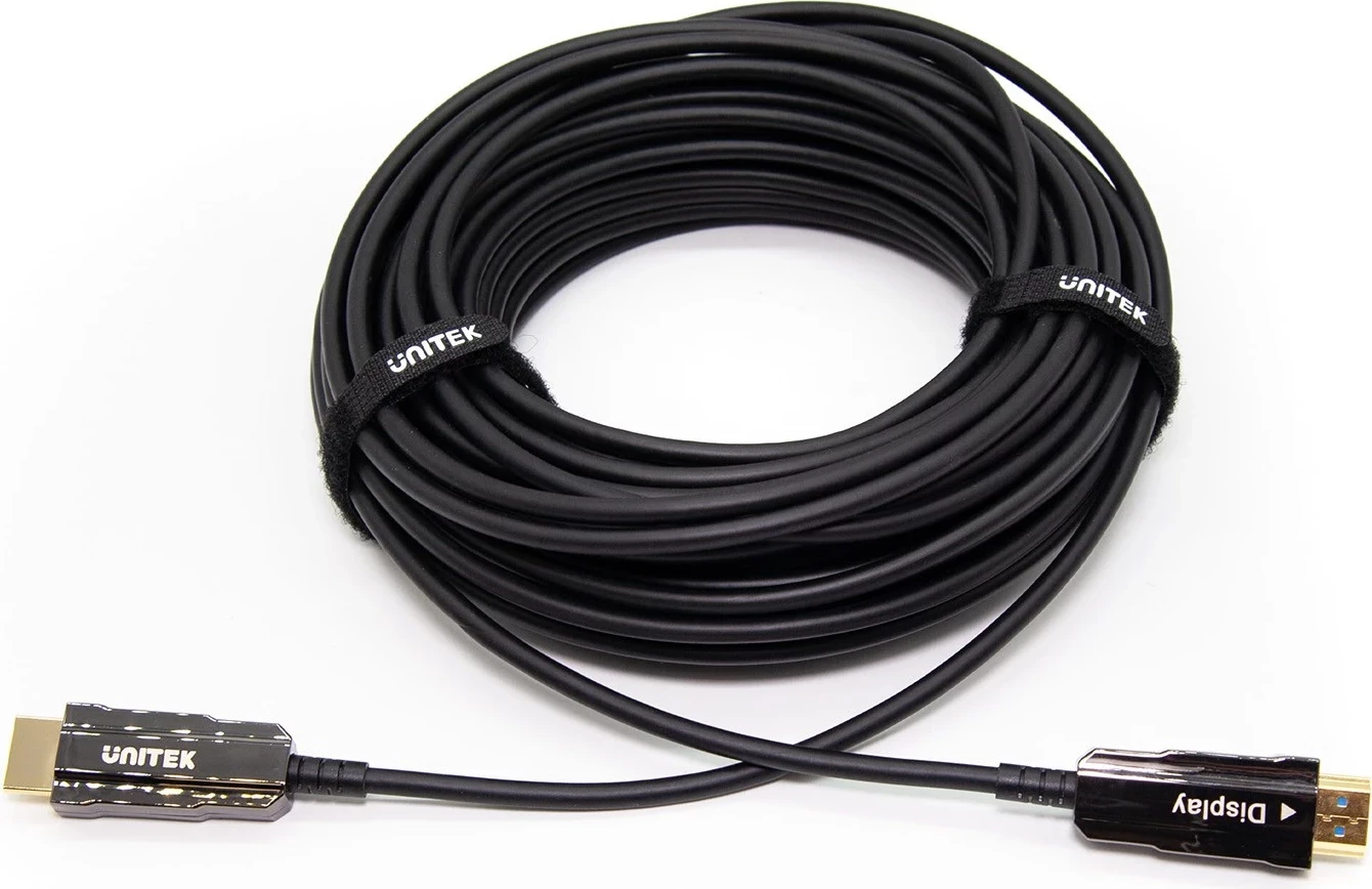 Kabëll optik HDMI Unitek 2.0 AOC 4K 60Hz 40m, i zi
