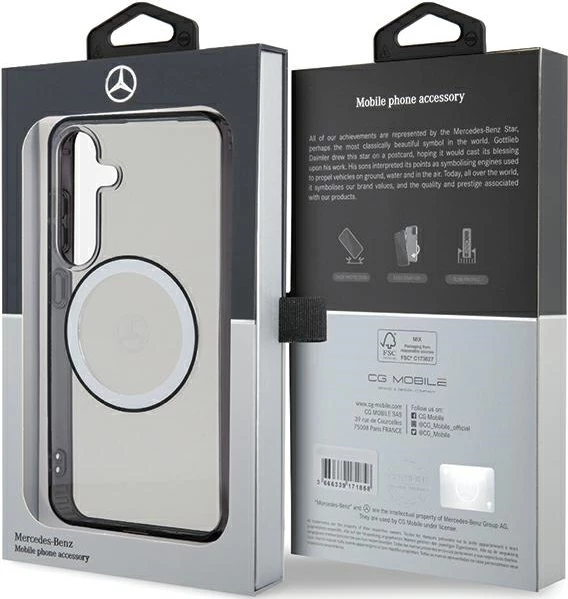 Mbështjellës Mercedes Printed Logo MagSafe për Samsung Galaxy S24, Transparent