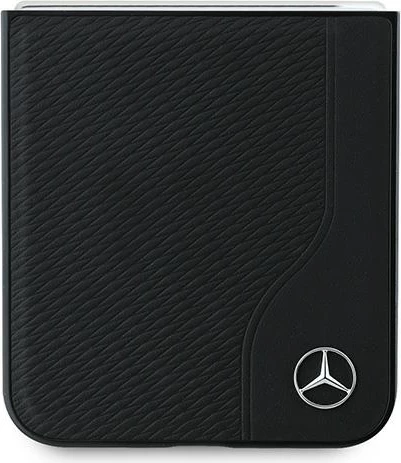 Mbështjellës Mercedes Leather Wood Imitation MagSafe për Samsung Galaxy Z Flip 6, Zi