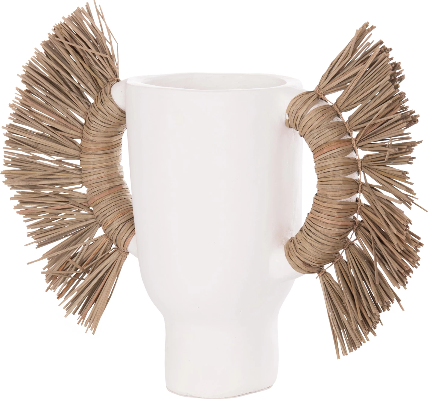 Vazo dekorative tavoline ALICA, terrakotë e bardhë, me bar, FH4668.02S, 55x19x34cm