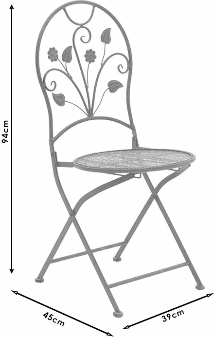 Set tavoline me karrige 3 copë Abriel metal antik antracit