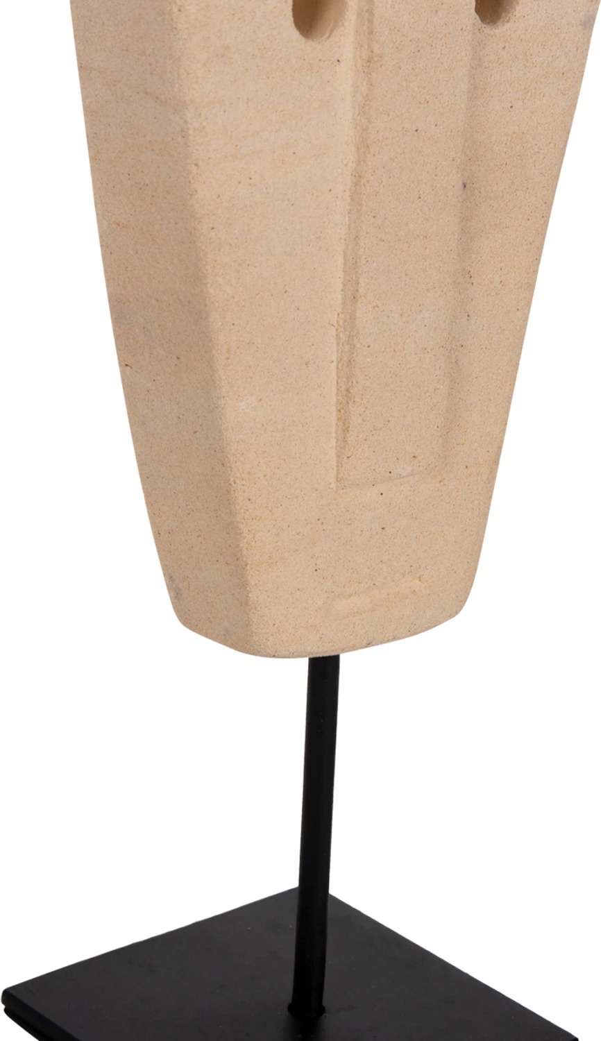 Dekor tavoline fytyrë, gur Paras, qëndrim metalik i zi, FH4312, 9x3x22 cm