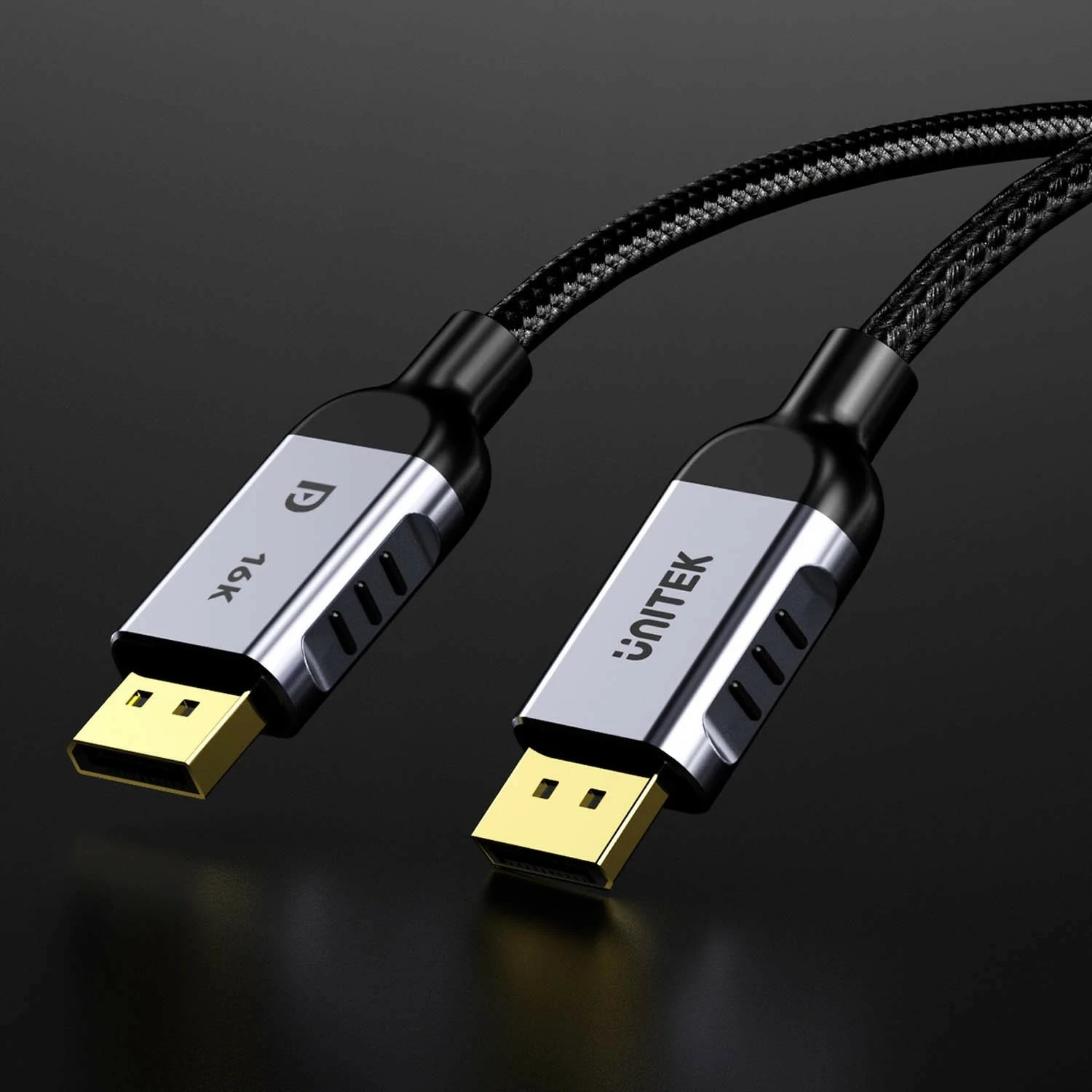 Kabëll DisplayPort Unitek 2.1 8K@120Hz 2m, ngjyrë zi-gri