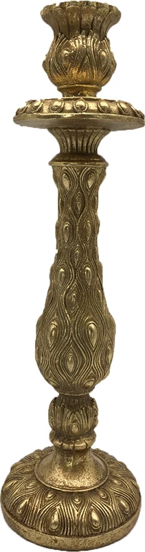 Mbajtëse qiriri në formë palloi, ngjyrë ari antik, 10x10x33cm