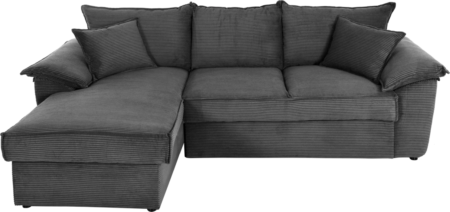 Kënd divan-shtrat me hapësirë ruajtëse ALDO FH3276.02L pëlhurë antracit 256x91-159x87H cm