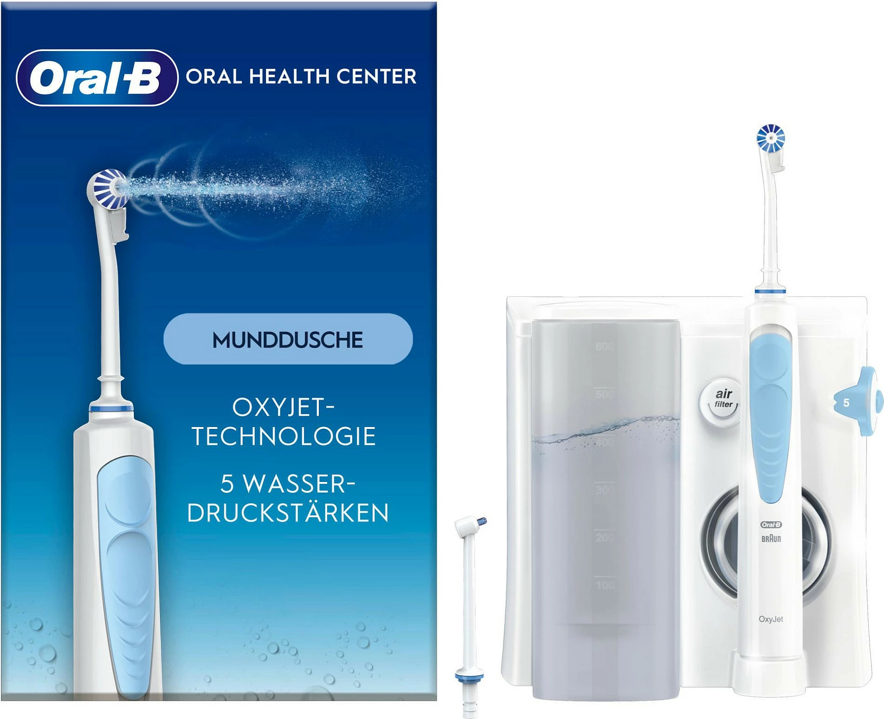 Furçë dhëmbësh Oral-B Oxyjet, për të rritur, rrotulluese-oscilluese, e bardhë, bateri e integruar