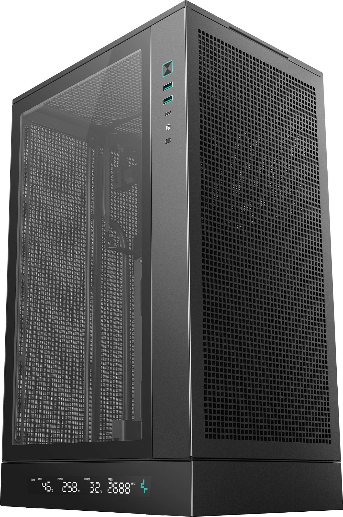 Kasë Deepcool CH270 DIGITAL mini tower, xham i temperuar, e zezë