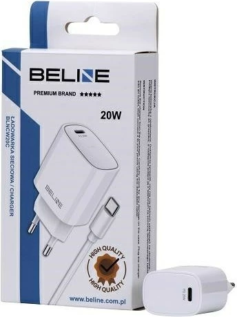 Karikues muri Beline BLNCB20C, 20W, me kabllo USB-C, Bardhë