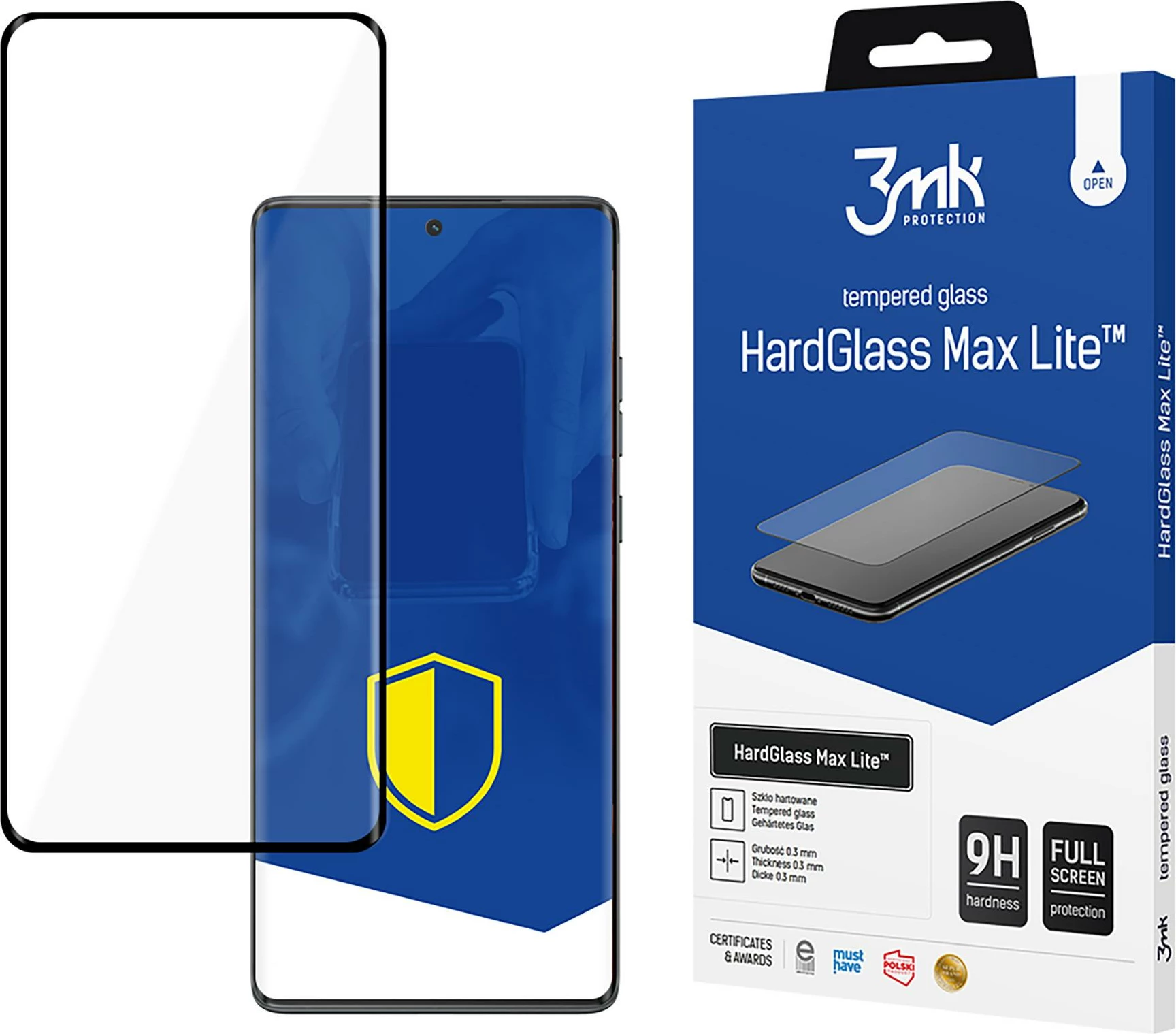 Xham i temperuar 3mk HardGlass Max Lite për Motorola Moto G85, Zi