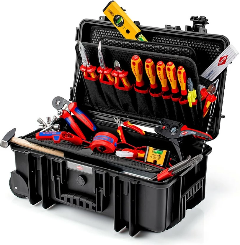Kasë veglash Knipex Robust26 Move Elektro, e zezë, me vegla elektrike