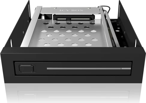 Kasë rack 3.5" për disk 2.5" SATA ICYBOX IB-2216StS, 6 Gbit/s, Hot Swap, e zezë, set me kabllo