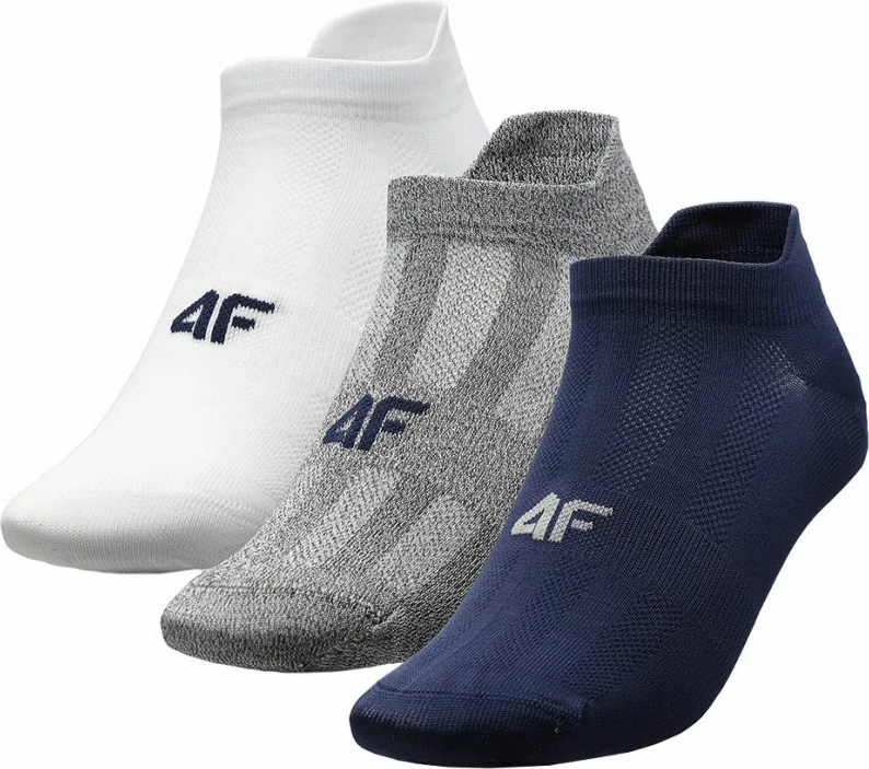 Çorape për meshkuj 4F, të bardha, blu deti dhe gri