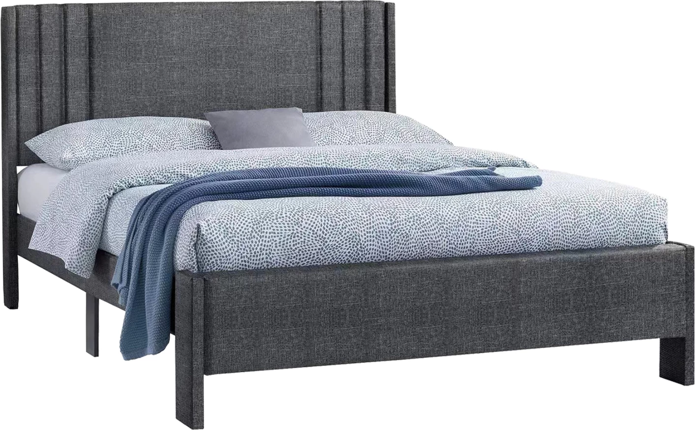 Krevat dopio CREDENCE FH685.01, ngjyrë gri, për dyshek 160x200 cm