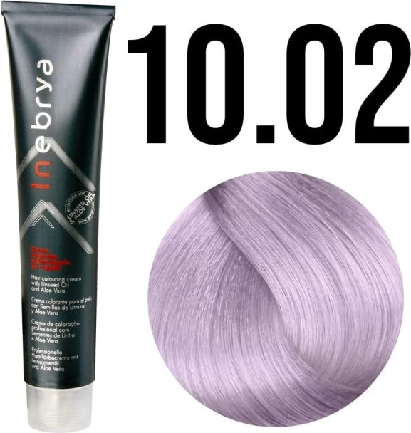 Ngjyrë për flokë Inebrya 10/02 Bionde Platinium e qelët , violet në pastel, 100 ml