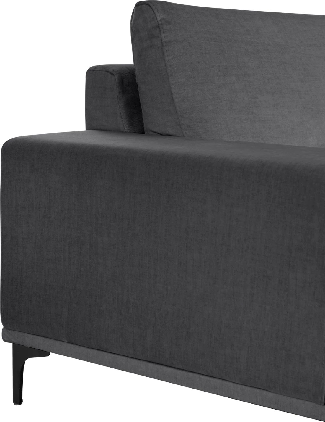 Divan qoshe (majtas) NOA FH3278.02L, pëlhurë antracit, 288x90-157x67-80H cm