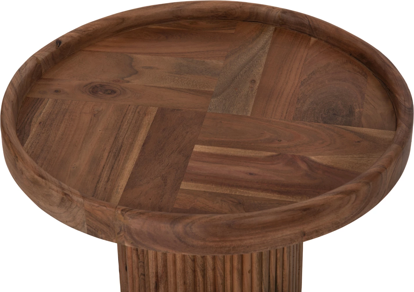 Tavolinë kafeje rrethore RAJJEH, dru akacie, Φ50x60H cm