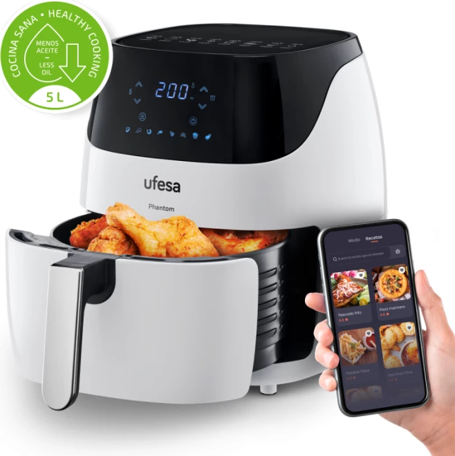 Fritezë ajri UFESA Phantom 5L 1500W me WiFi, e bardhë