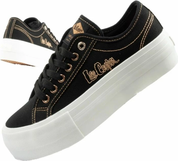 Atlete platforme për femra Lee Cooper, të zeza me të arta