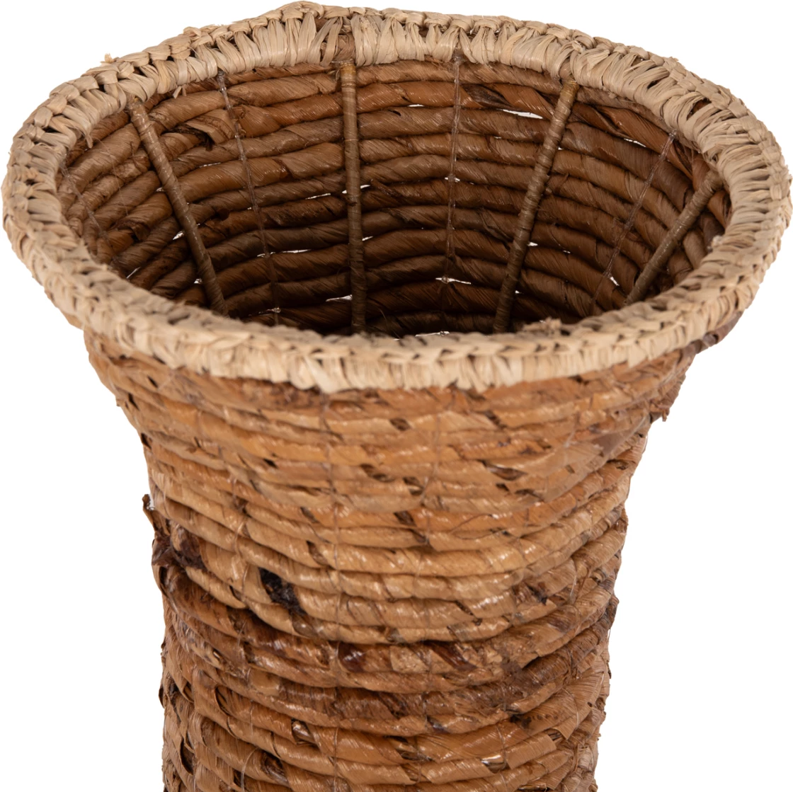 Vazo dekorative për dysheme, fibra banane, ngjyrë kafe, FH7865, Φ35x104H cm
