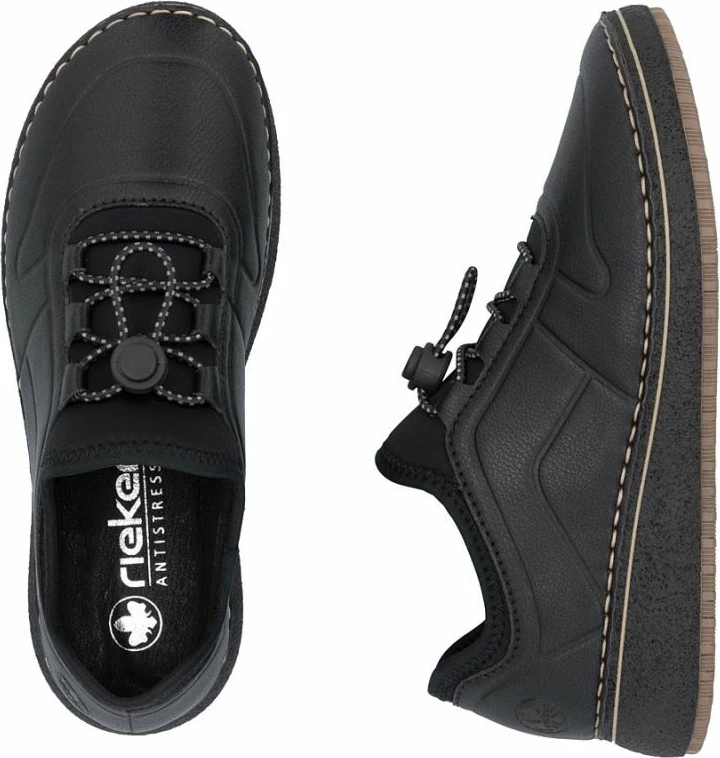 Këpucë me takë të lartë Rieker për femra, të zeza