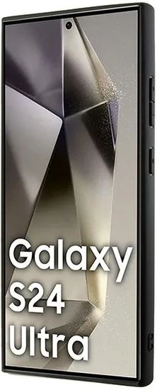 Mbështjellës DKNY Leather Checkered Mono Pattern MagSafe për Samsung Galaxy S24 Ultra, i zi