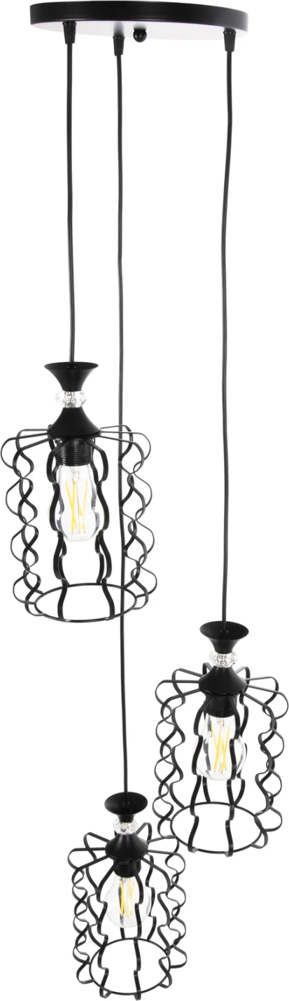 Llambë varëse tavani, 3 drita, metal i zi, FH4089, Φ34x128H cm