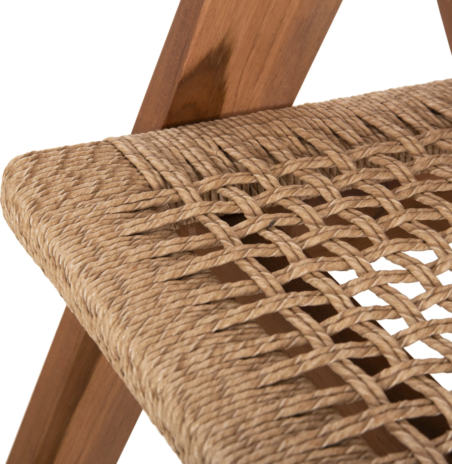 Karrige ngrënieje BRANN, dru tik natyral, litar sintetik, 62x58x77cm