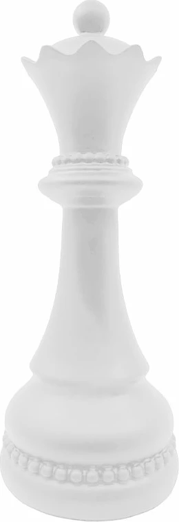 Figurë dekorative shah, mbretëreshë, e bardhë, 10x10x26cm