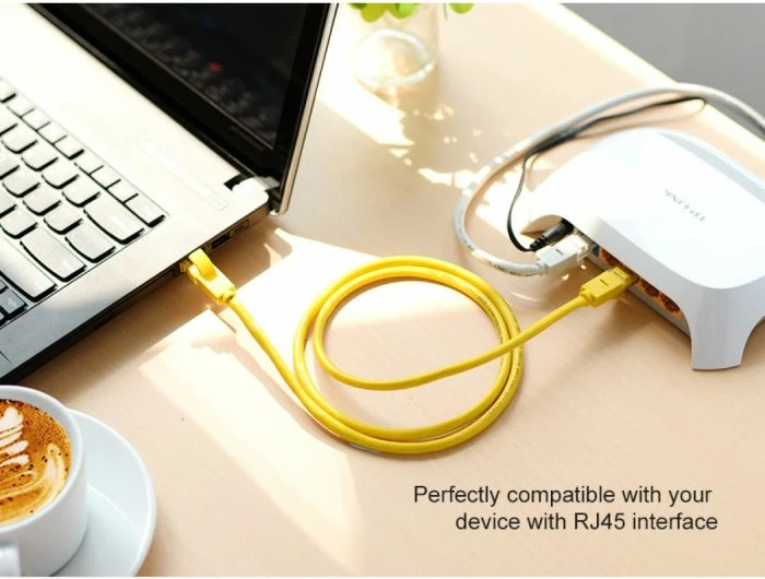 kabllo LAN UGREEN Cat5e UTP 5m RJ45, e verdhë, polybag