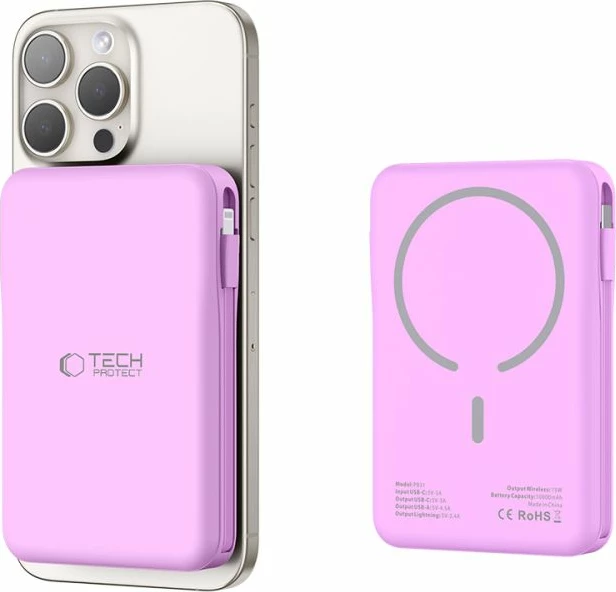 Powerbank Tech-Protect PB31 LifeMag 10000mAh, MagSafe, Violet