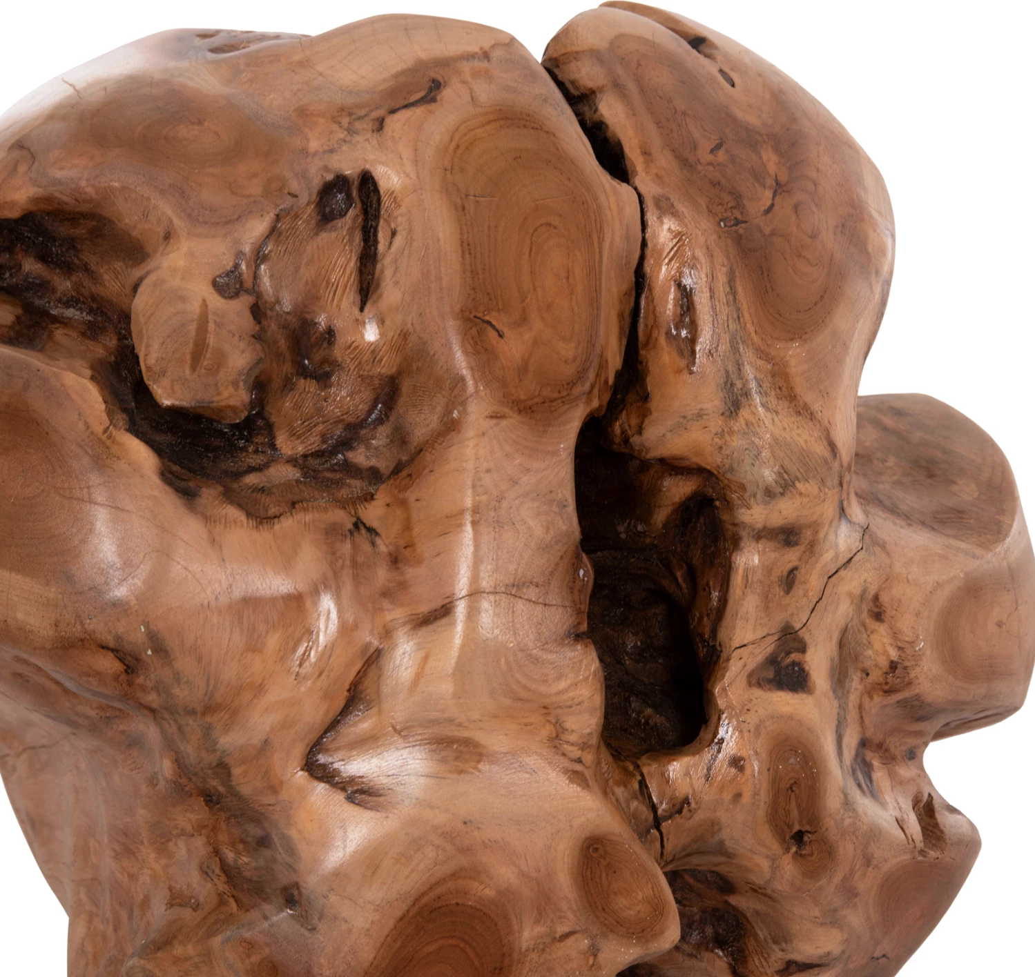 Dekor për dysheme CLEMOR, sferë prej druri tik, ngjyrë natyrale, Φ40cm